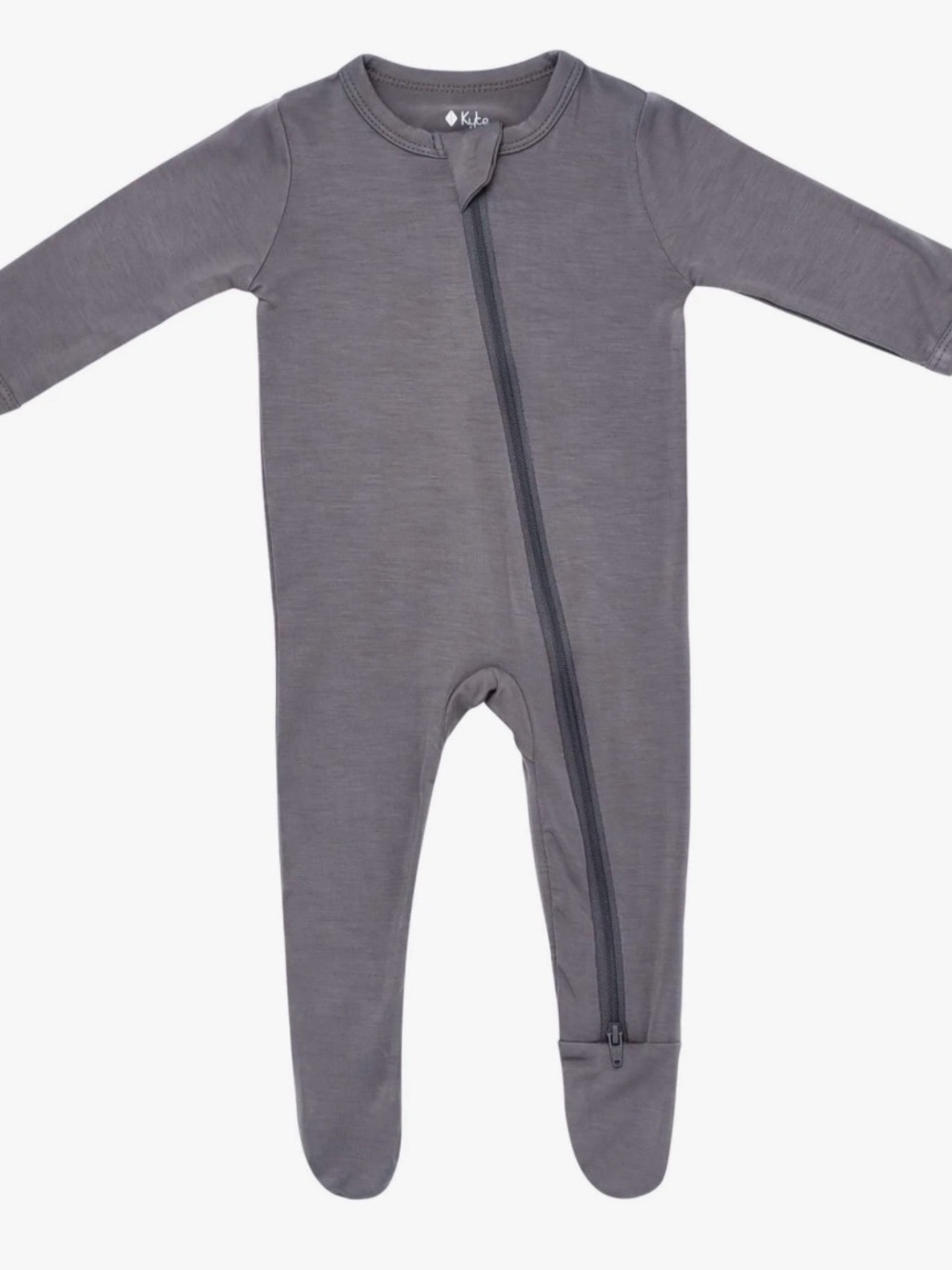 Kyte BABY Grey Footed Zip Romper 12-18M